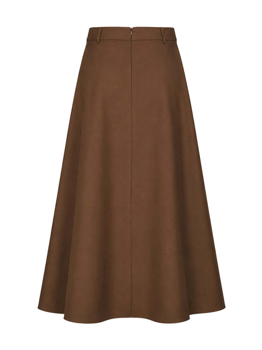 Dark honey SMMPIOVRA flared maxi skirt