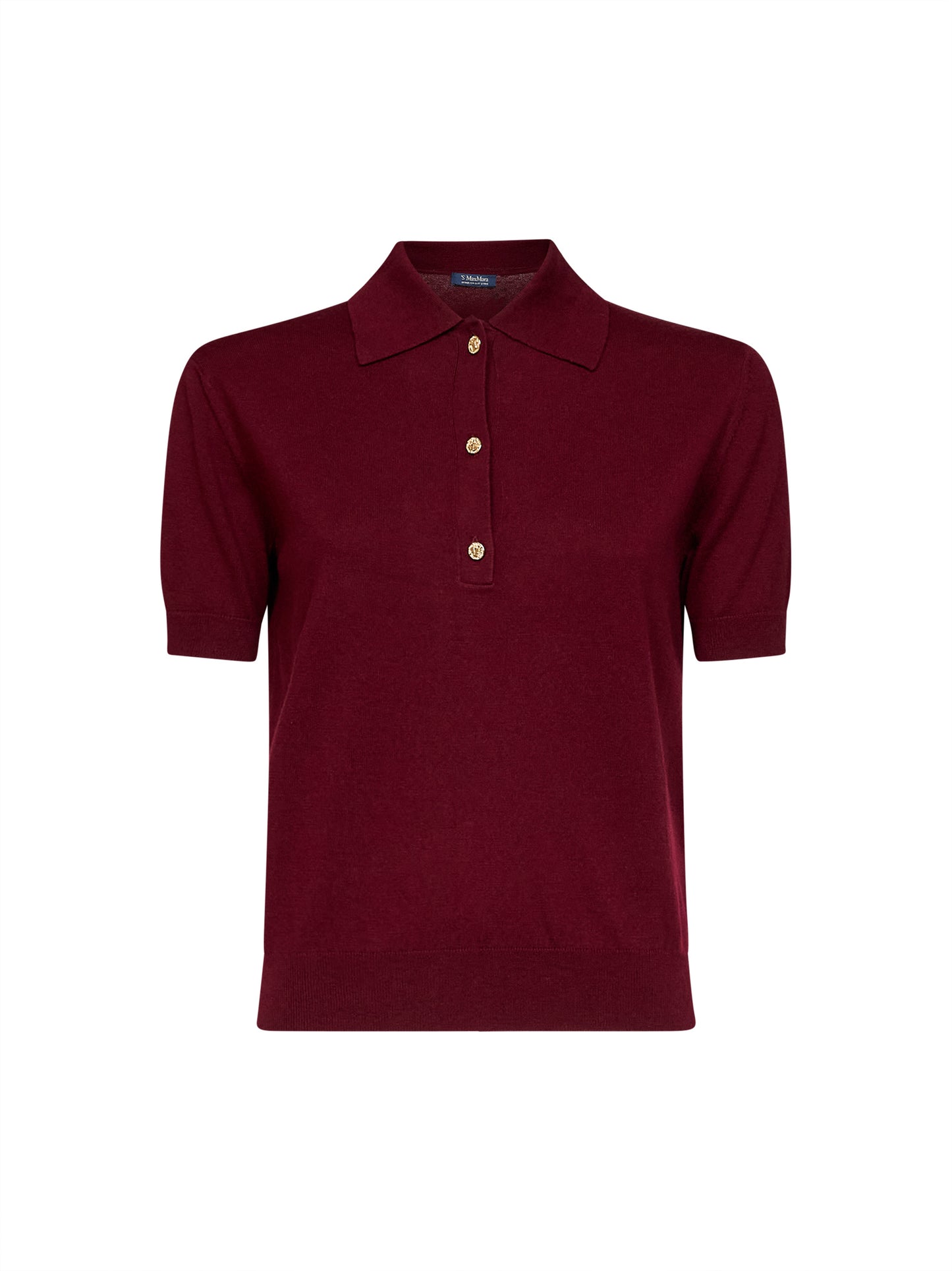 Burgundy knit SMMPOMPOSA polo shirt