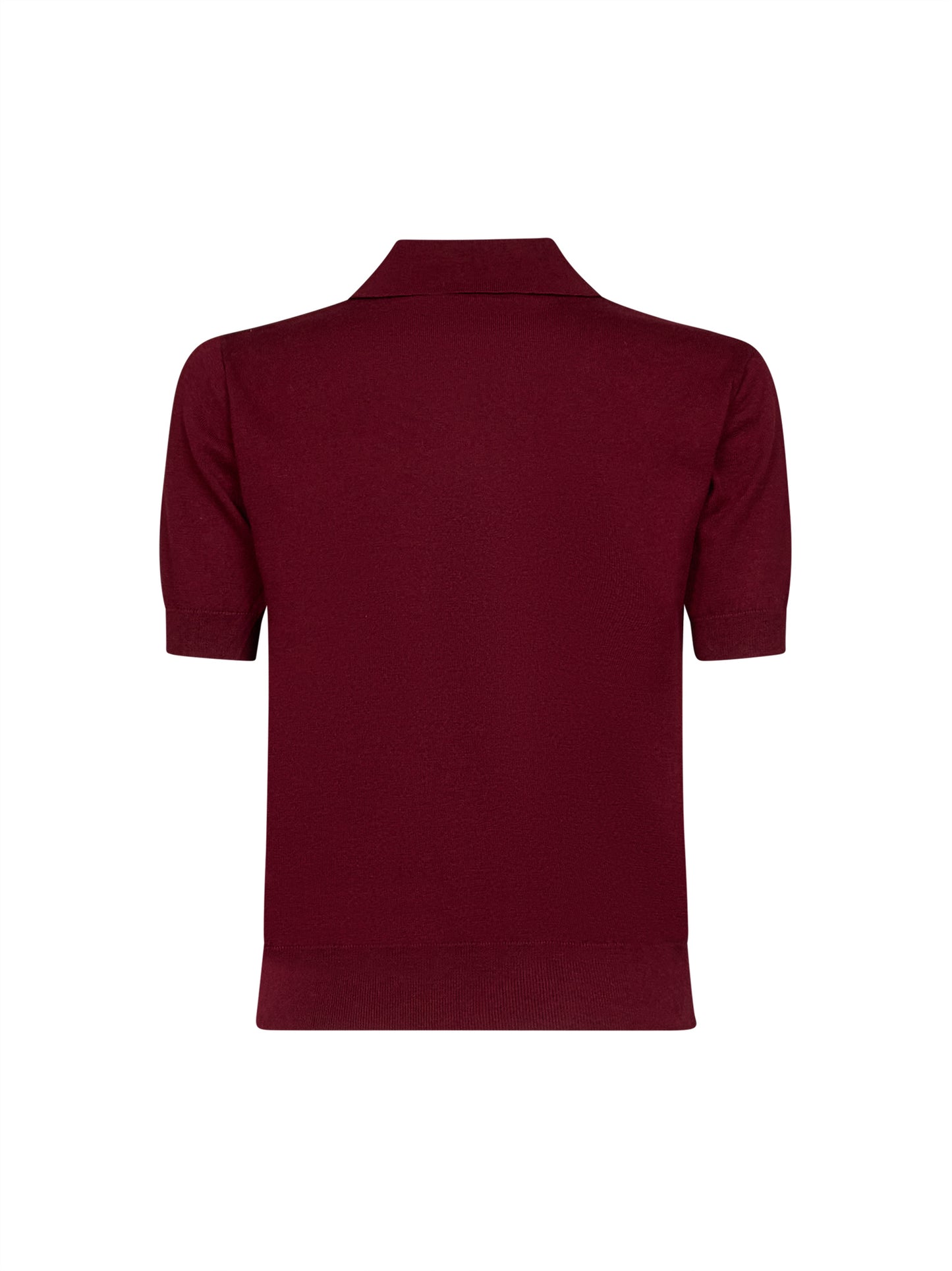 Burgundy knit SMMPOMPOSA polo shirt