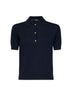 Blue knit SMMPOMPOSA polo shirt<BR/>