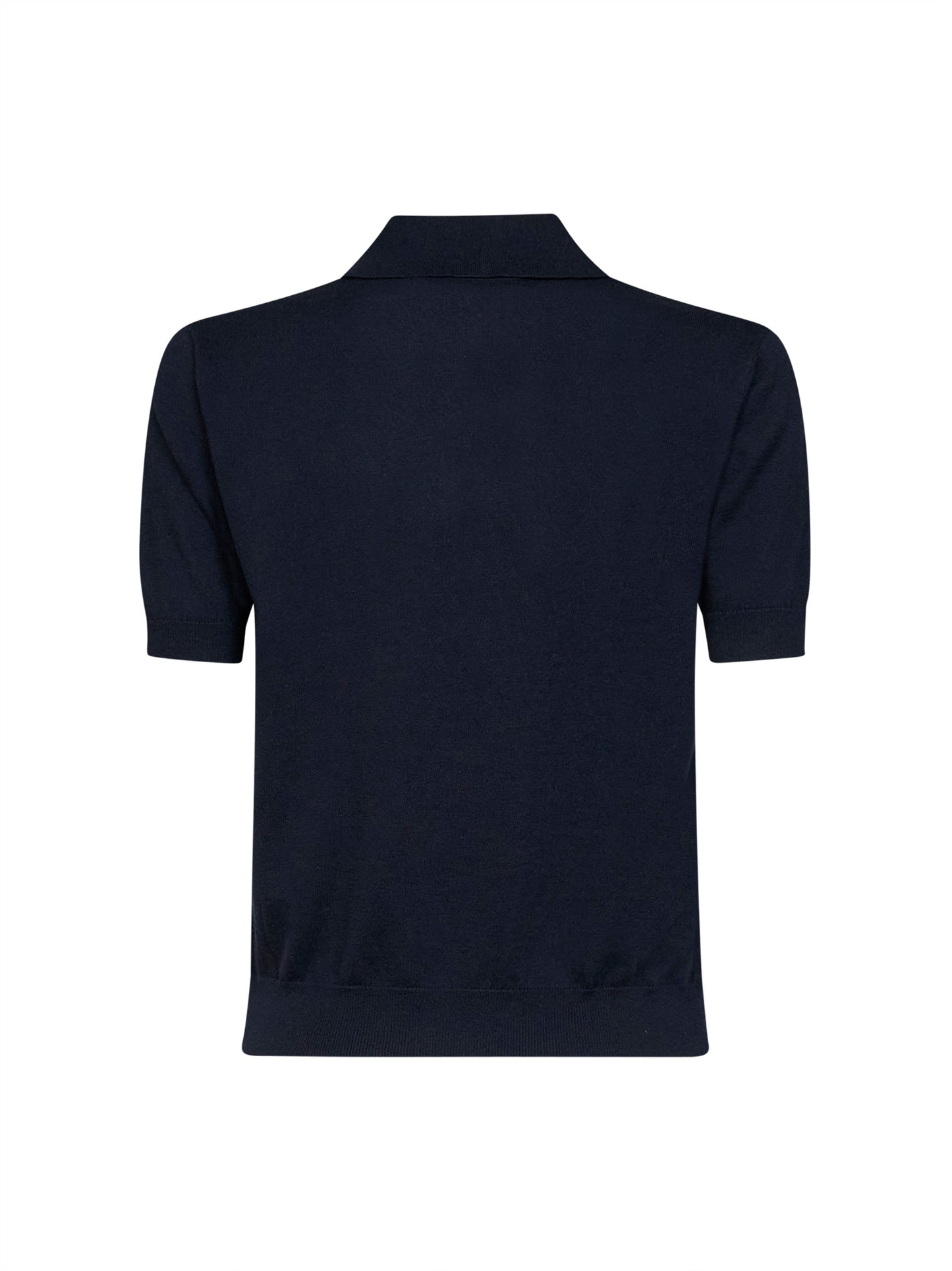 Blue knit SMMPOMPOSA polo shirt<BR/>