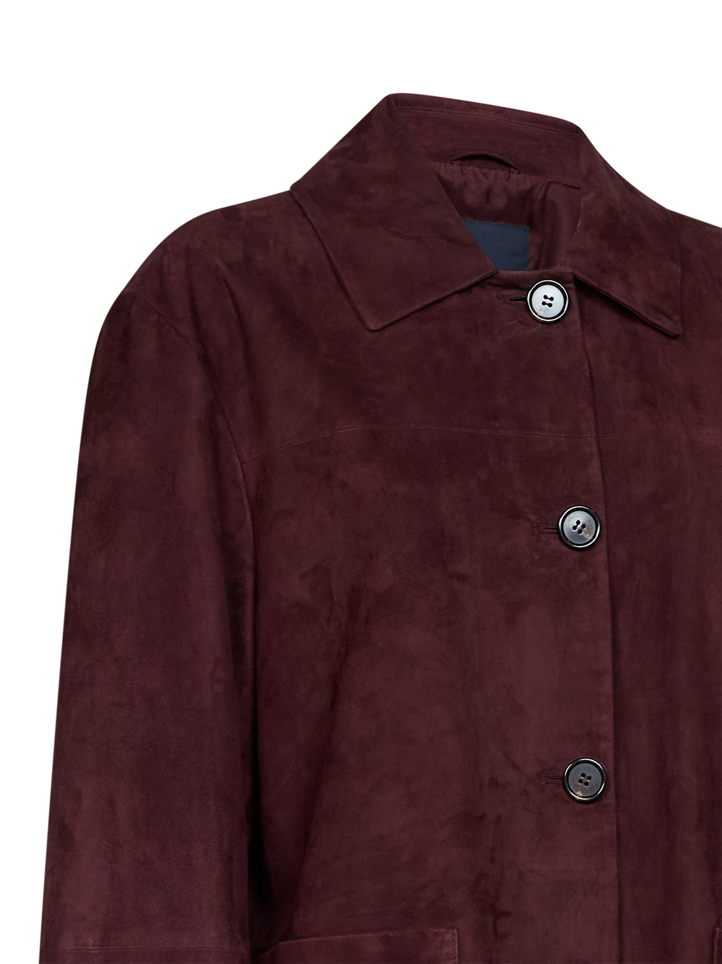 Giacca SMMASTRALE in pelle scamosciata rubino scuro
