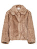 Honey faux-fur SMMALCE short coat