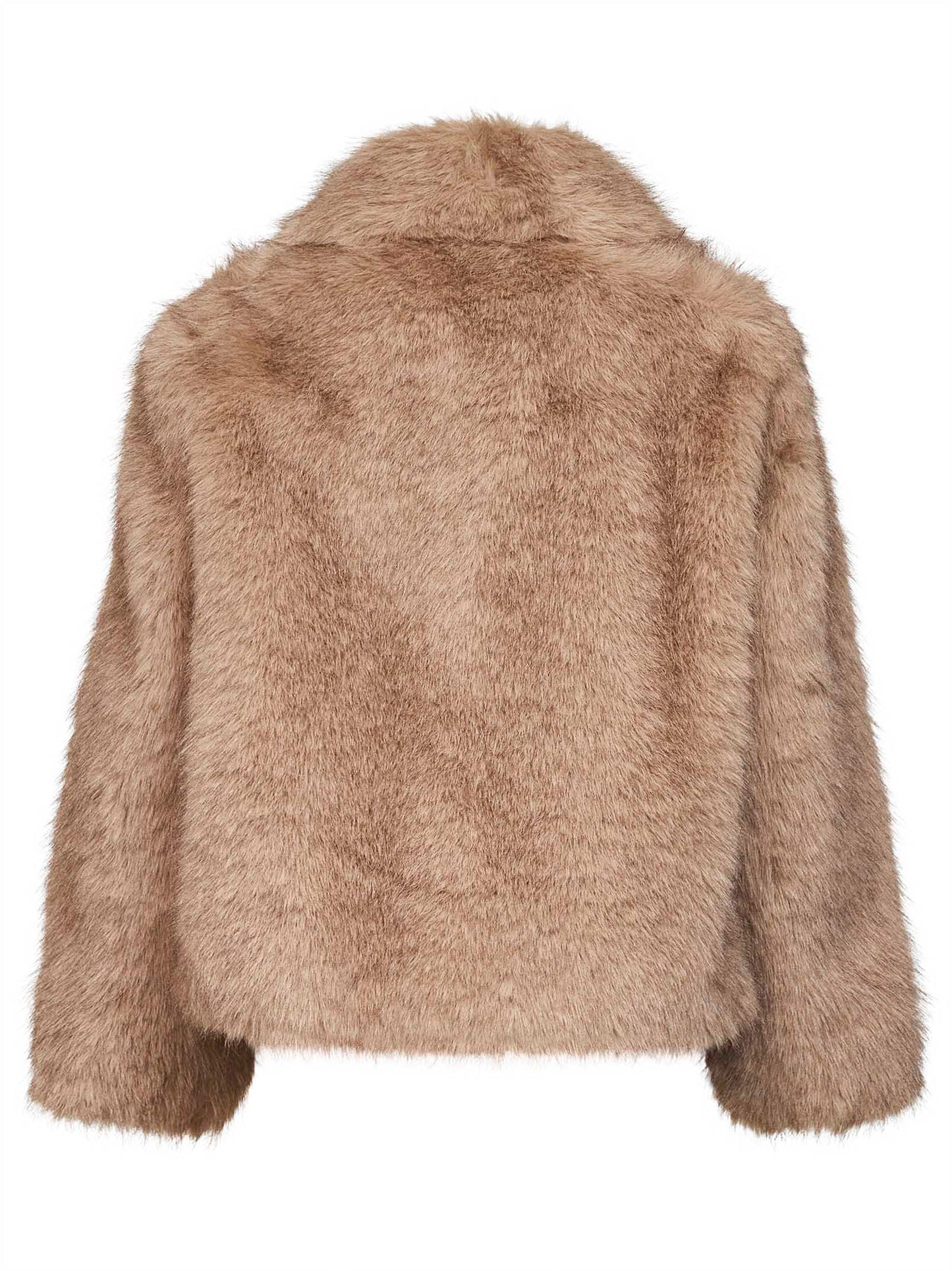 Honey faux-fur SMMALCE short coat