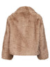 Honey faux-fur SMMALCE short coat