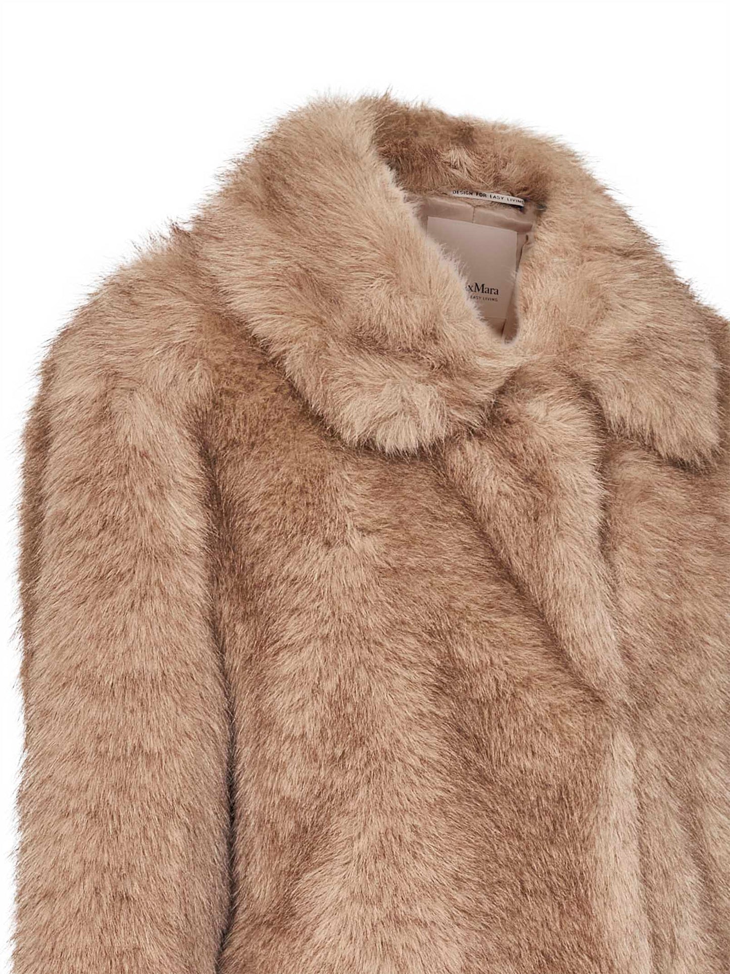 Honey faux-fur SMMALCE short coat