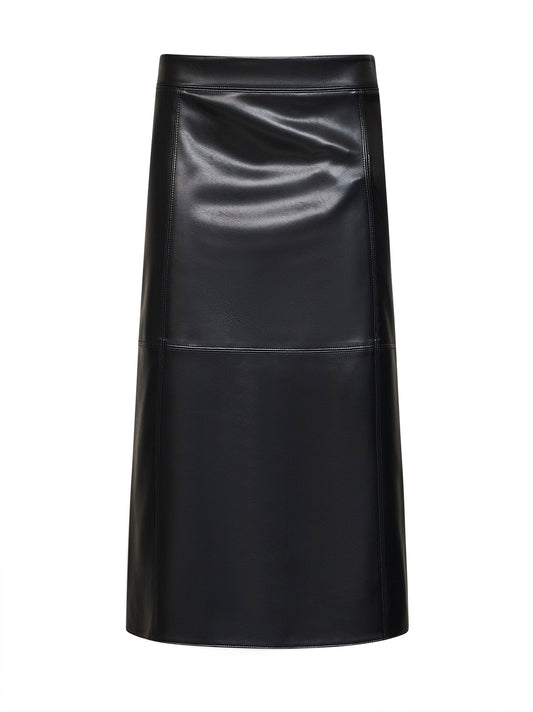 Black coated jersey SMMCRISMA midi skirt