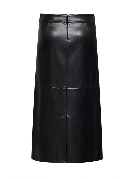Black coated jersey SMMCRISMA midi skirt
