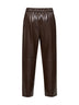 Dark brown coated jersey SMMAMATI cropped trousers