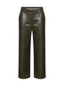 Dark khaki green coated jersey SMMAMATI cropped trousers