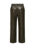 Dark khaki green coated jersey SMMAMATI cropped trousers