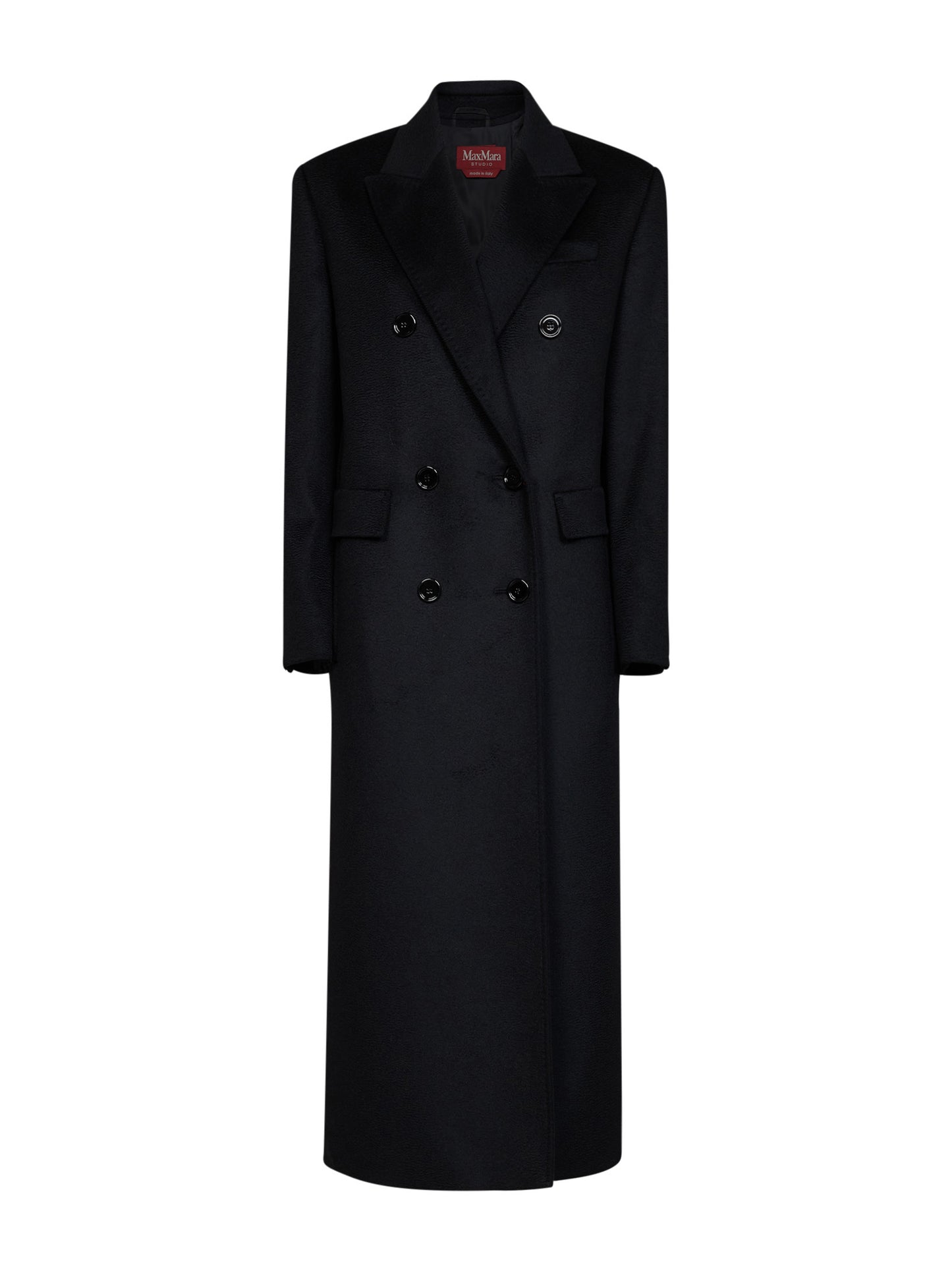 Black MSTEFFIGE tuxedo-style long coat