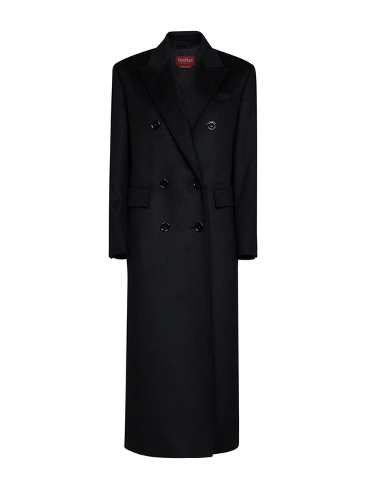 Black MSTEFFIGE tuxedo-style long coat
