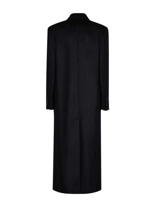 Black MSTEFFIGE tuxedo-style long coat