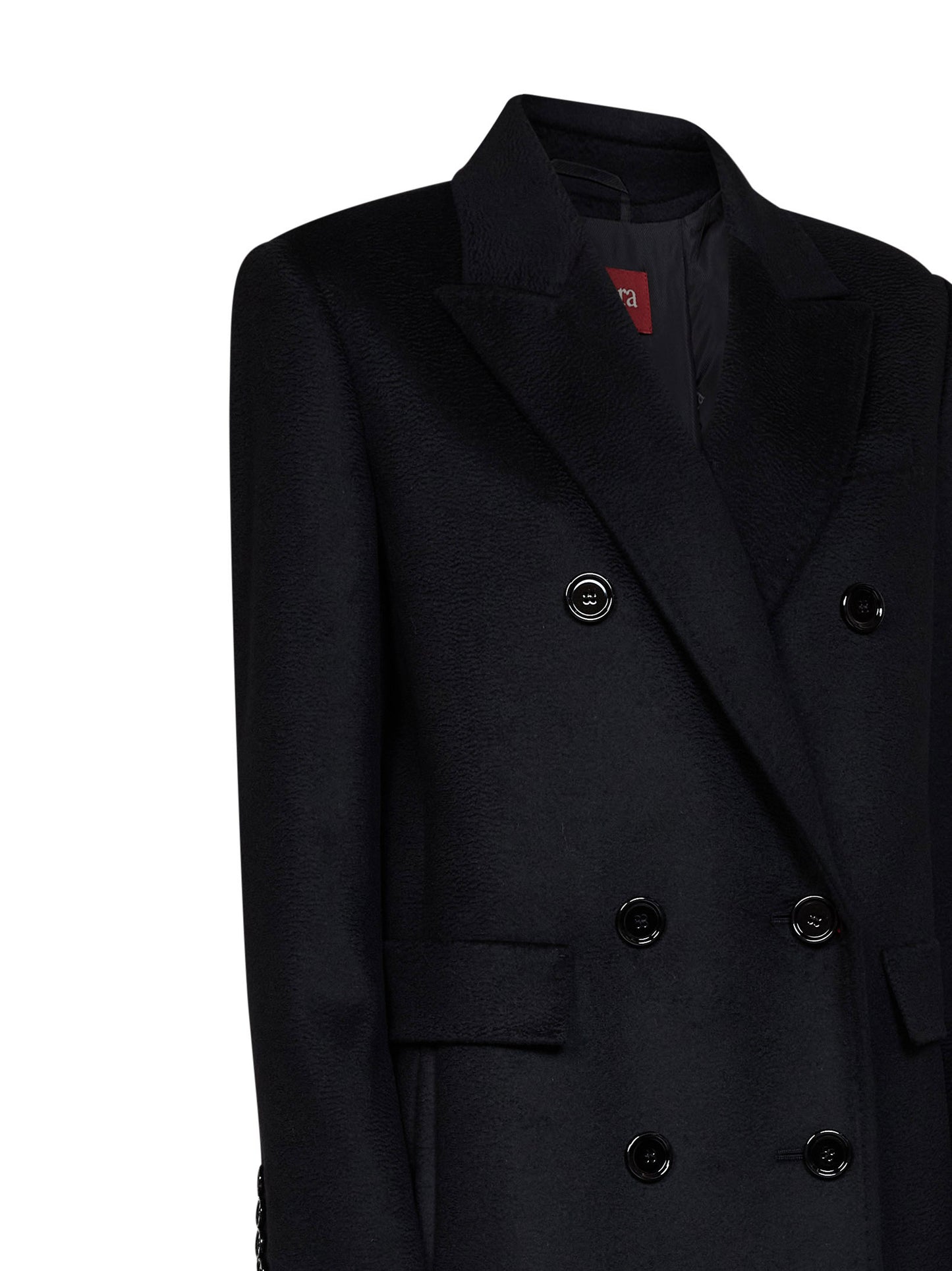 Black MSTEFFIGE tuxedo-style long coat