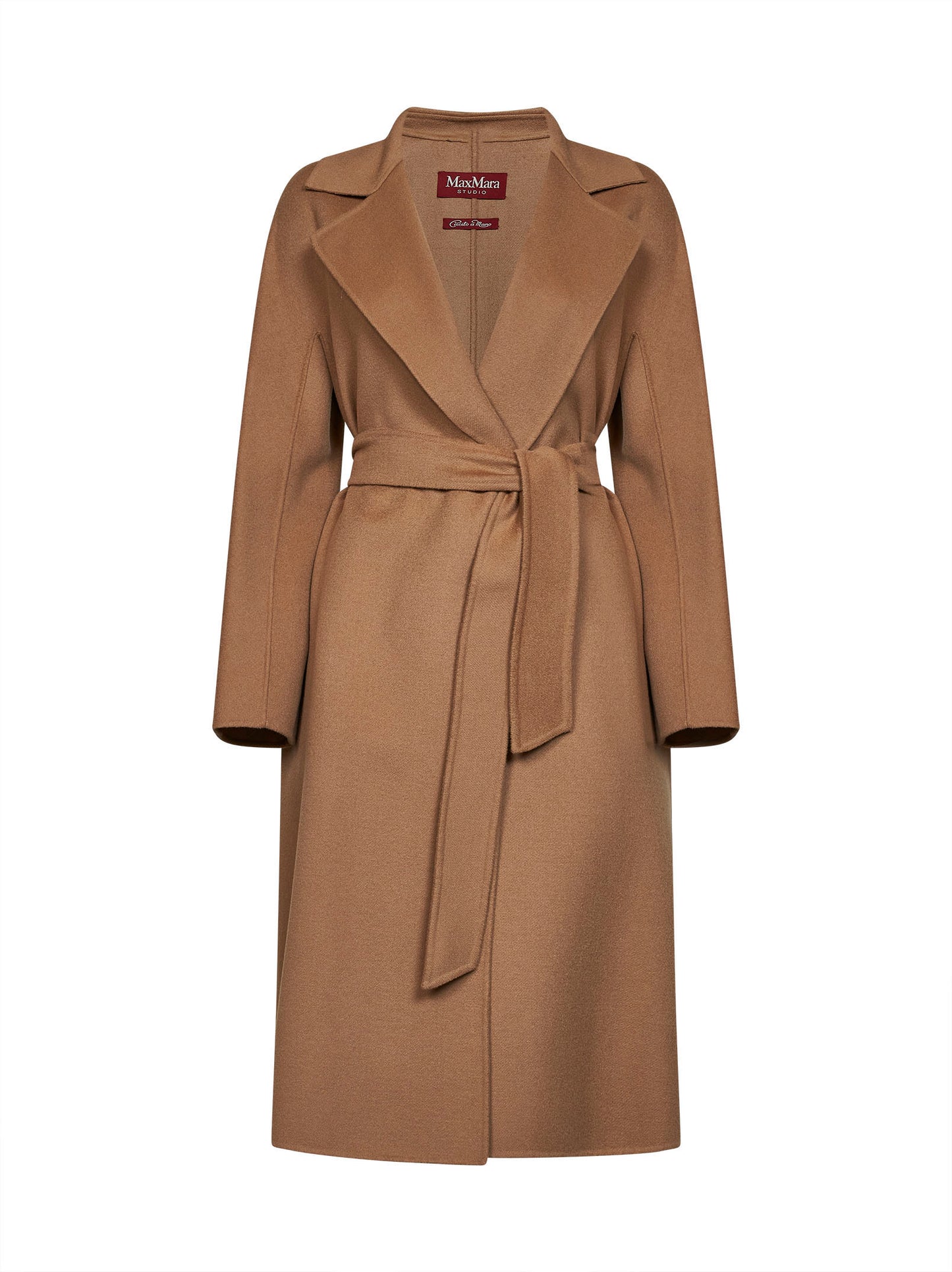 Camel MSTCLES long wrap coat