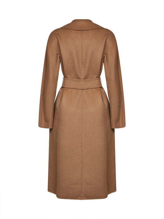 Cappotto lungo a vestaglia MSTCLES cammello
