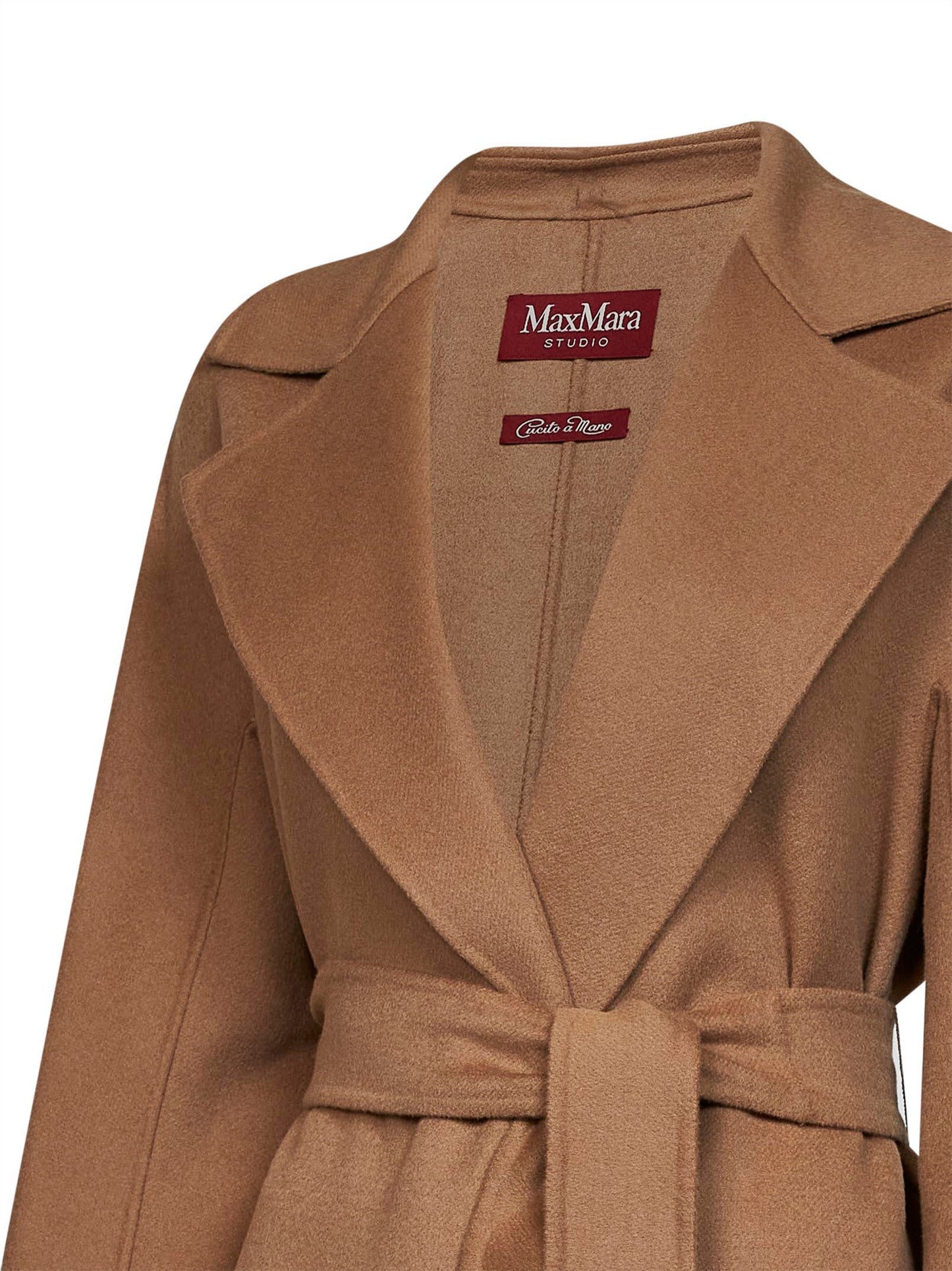 Camel MSTCLES long wrap coat