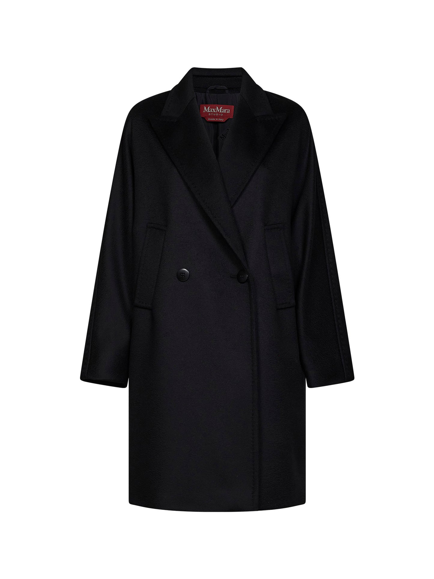 Black MSTMASTRO double-breasted midi coat