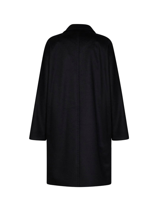 Black MSTMASTRO double-breasted midi coat