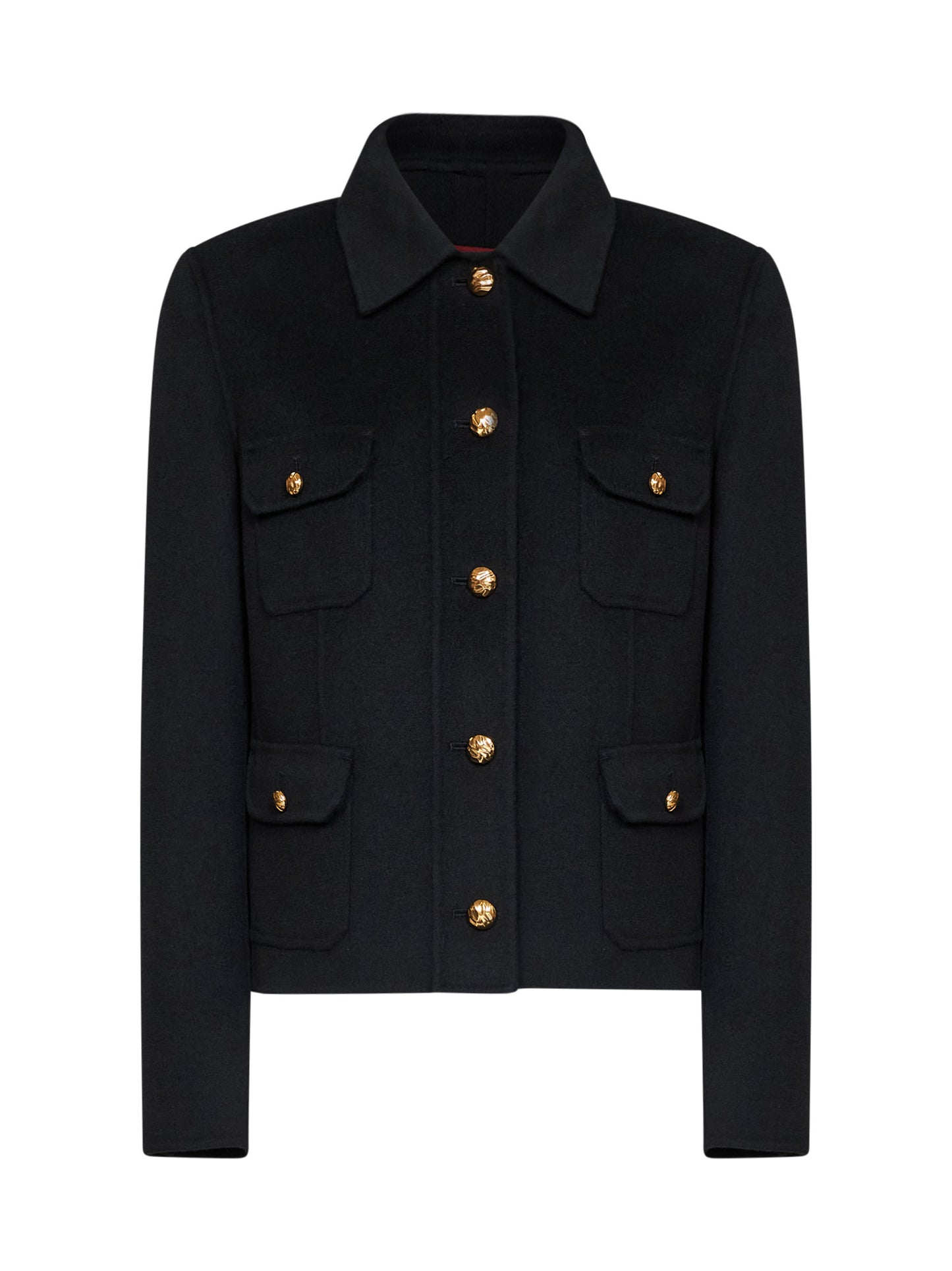 Black wool-blend MSTVENERE varsity jacket