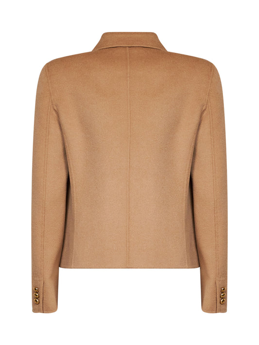 Camel wool-blend MSTVENERE varsity jacket