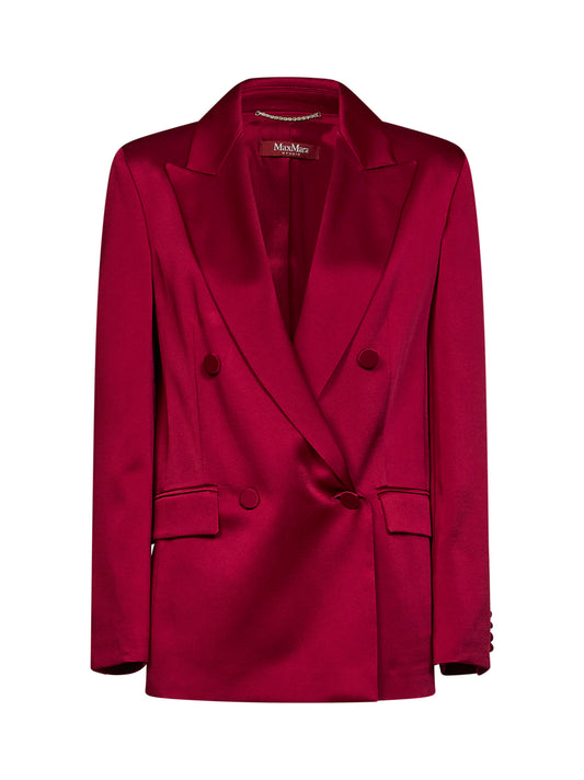 Ruby envers satin MSEARCA double-breasted blazer