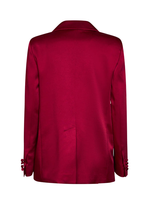 Ruby envers satin MSEARCA double-breasted blazer