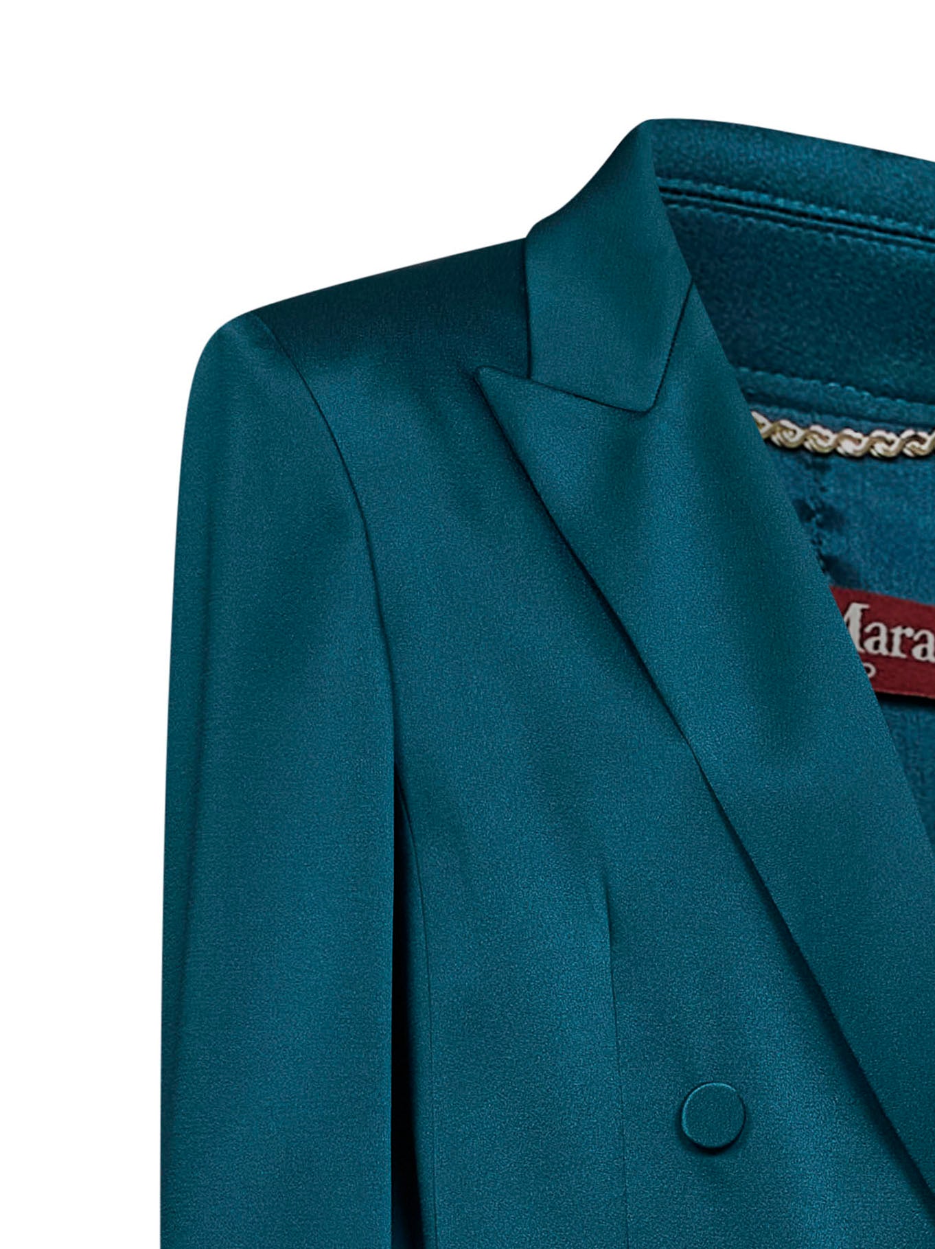 Blazer doppiopetto MSEARCA in envers satin petrolio