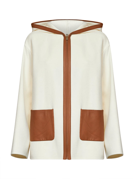 White MSTCOMICA short hooded coat