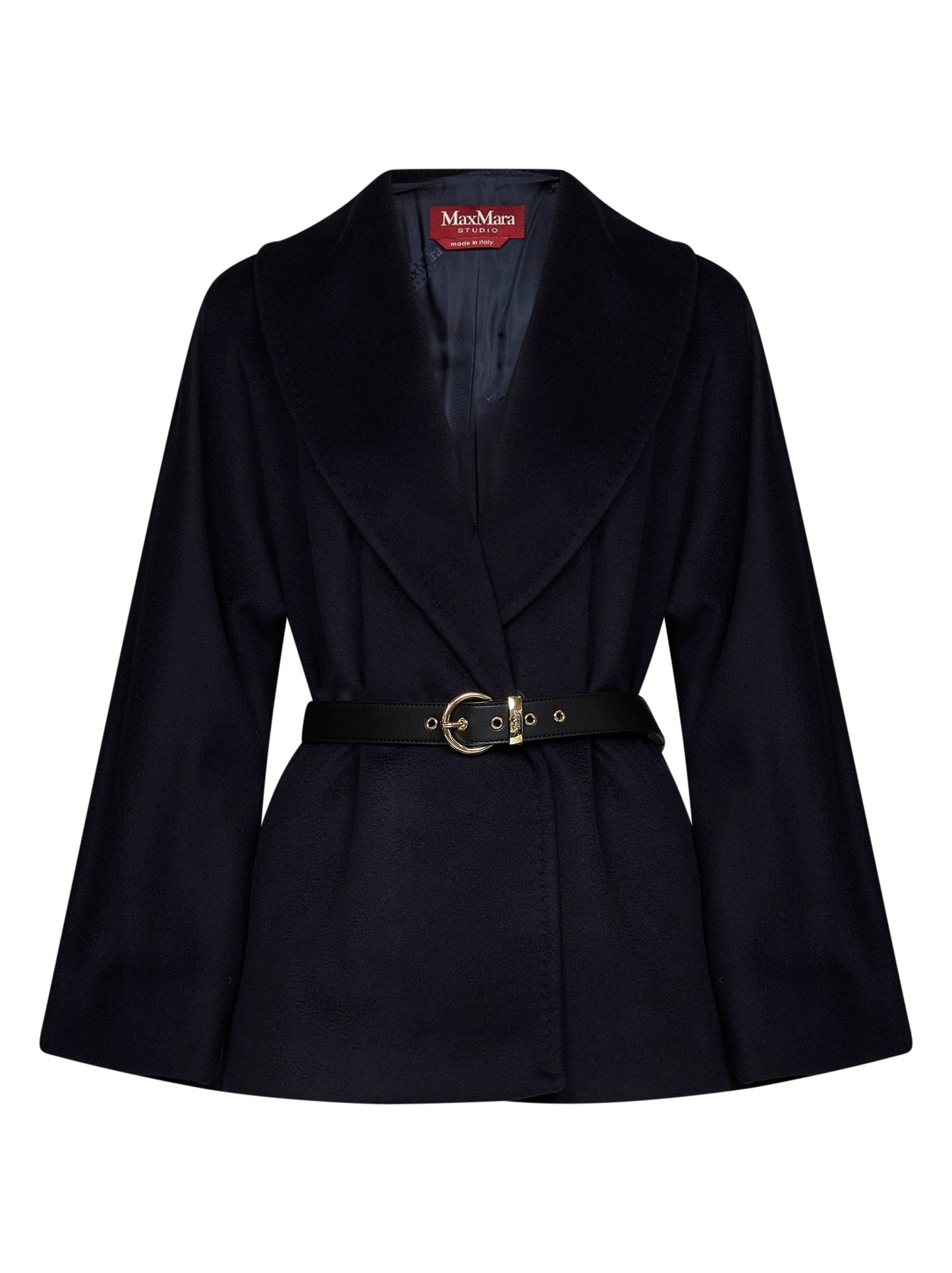 Blue MSTABISSI belted short coat