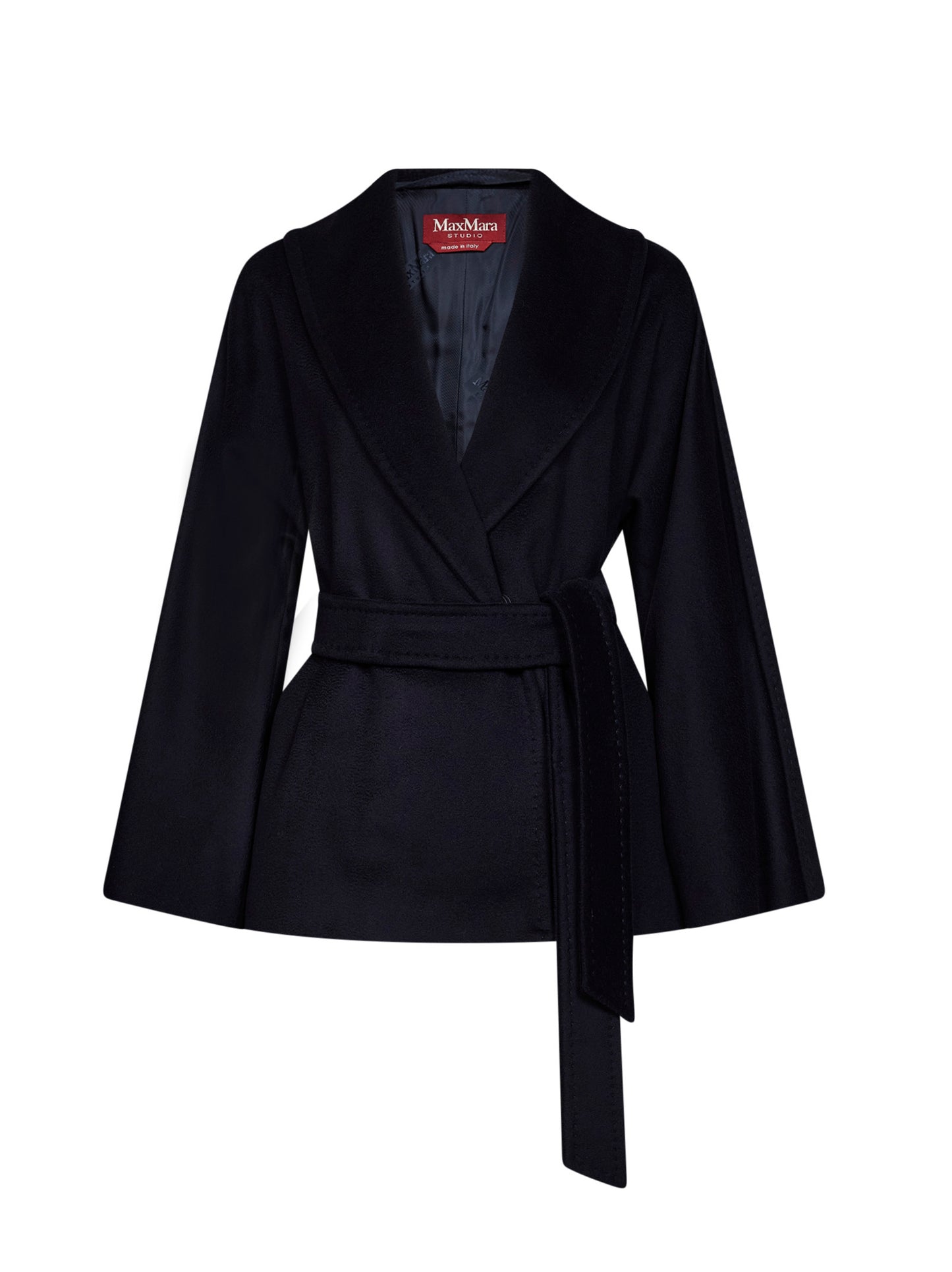 Blue MSTABISSI belted short coat