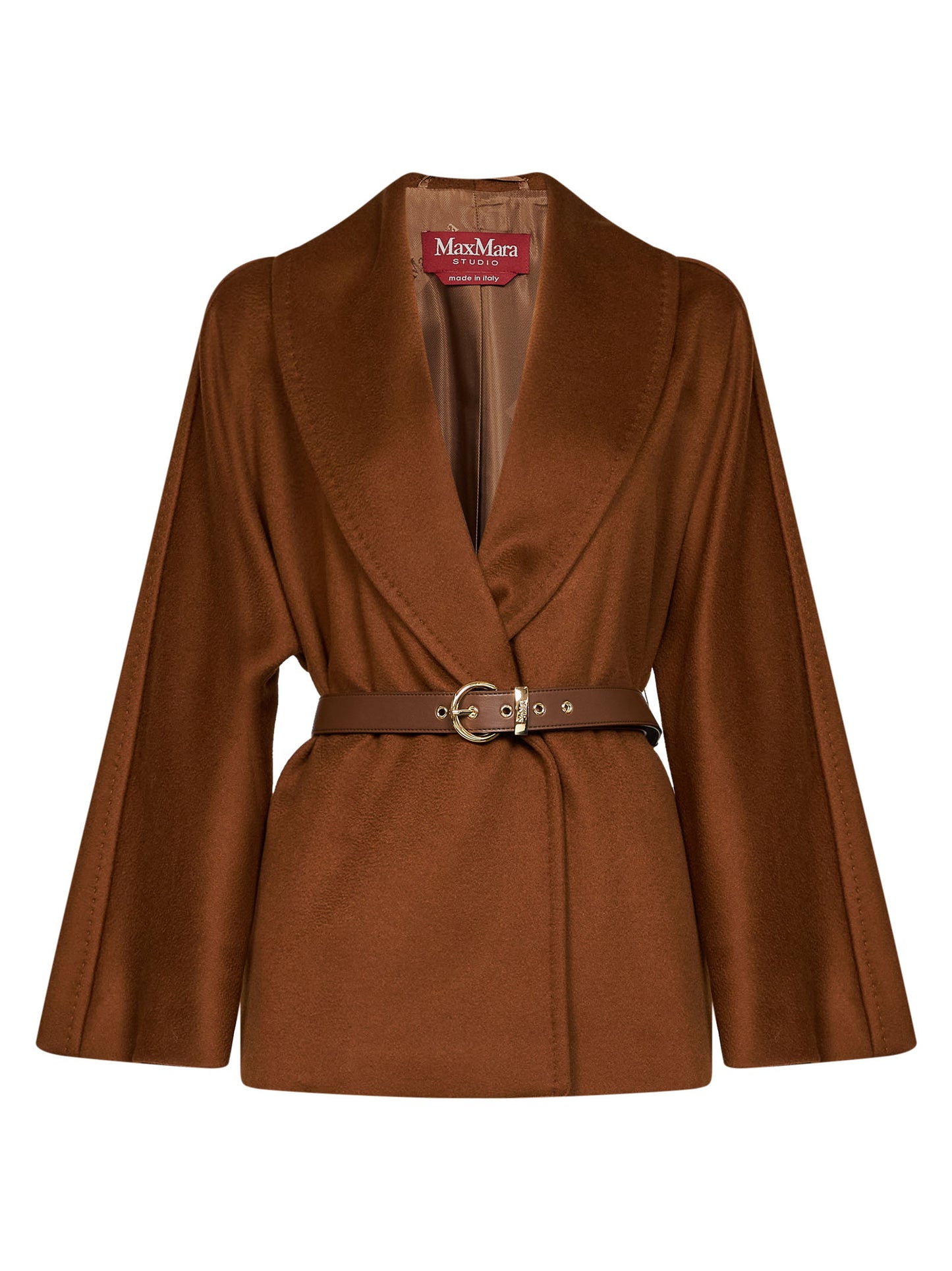 Tan MSTABISSI belted short coat
