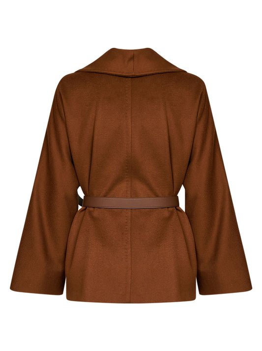 Tan MSTABISSI belted short coat