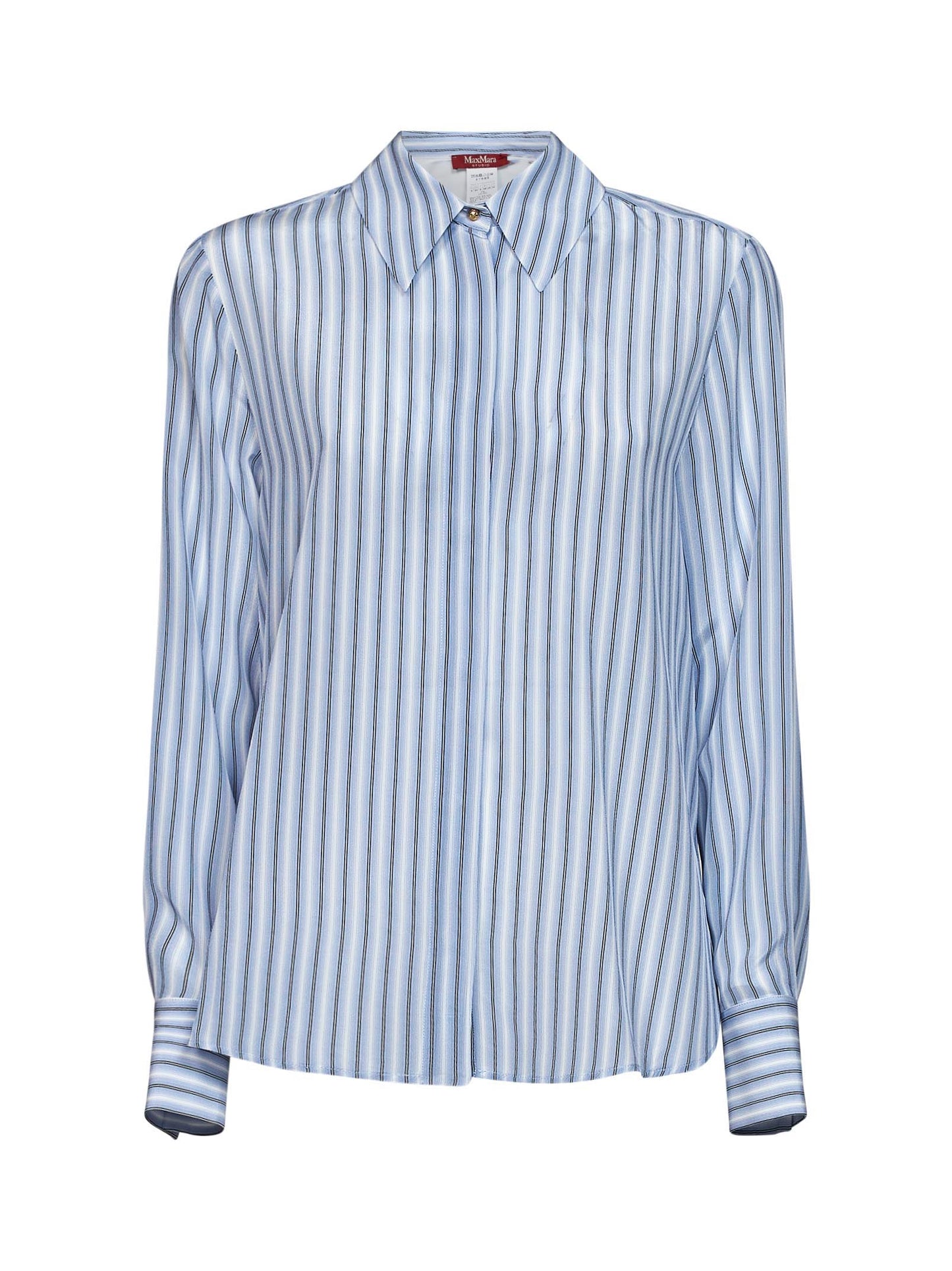 Light blue crêpe de Chine MSTFLIRT striped shirt