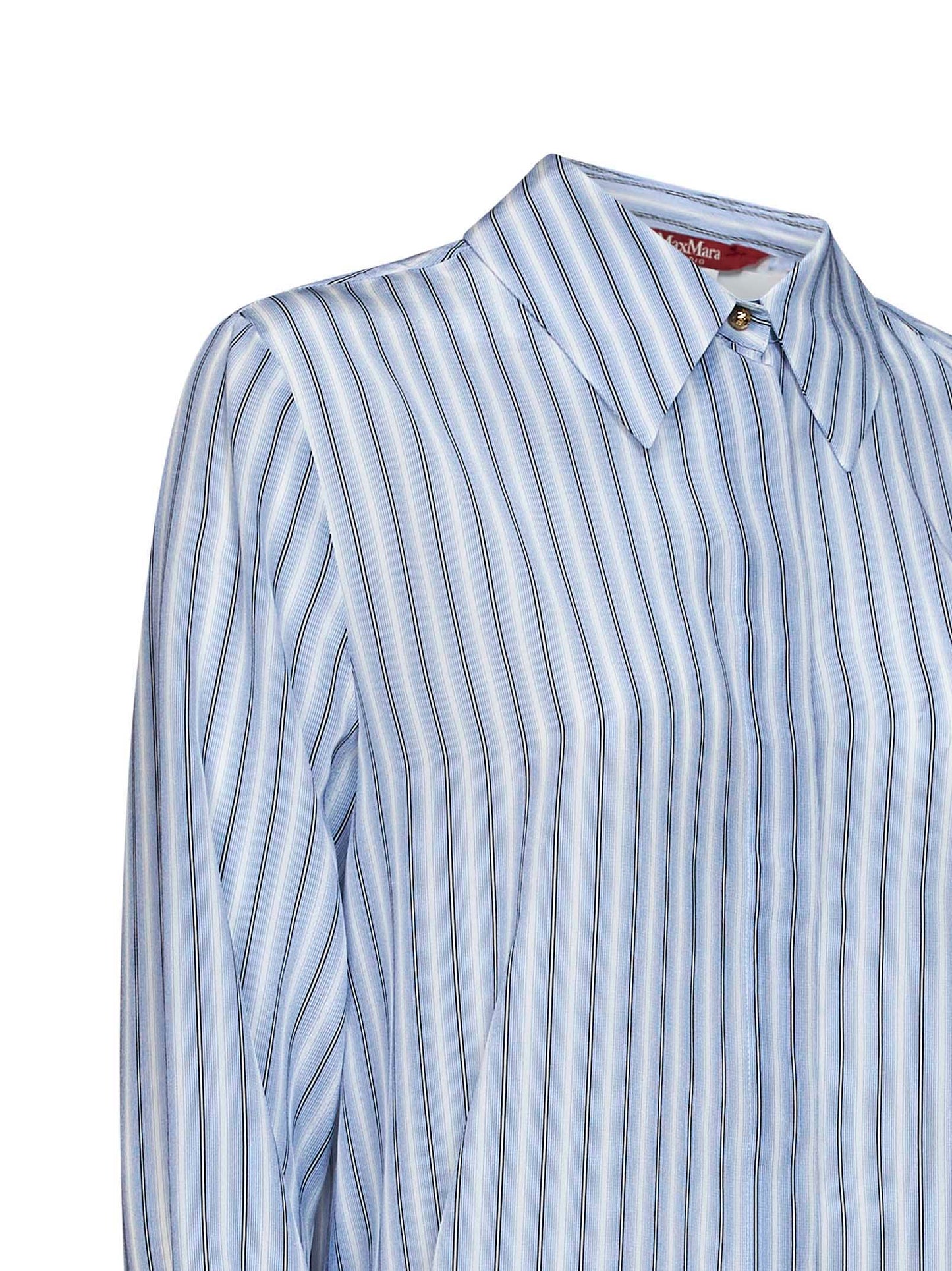Light blue crêpe de Chine MSTFLIRT striped shirt