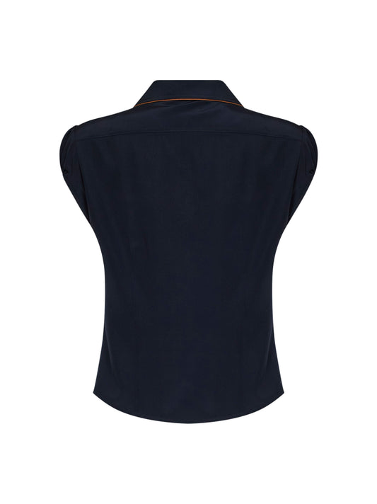 Blue crêpe de Chine MSTSKIPPER shirt