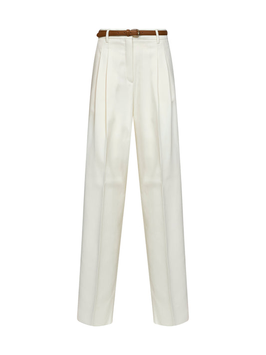 Pantaloni fluidi con cintura MSTADUNCO bianco avorio