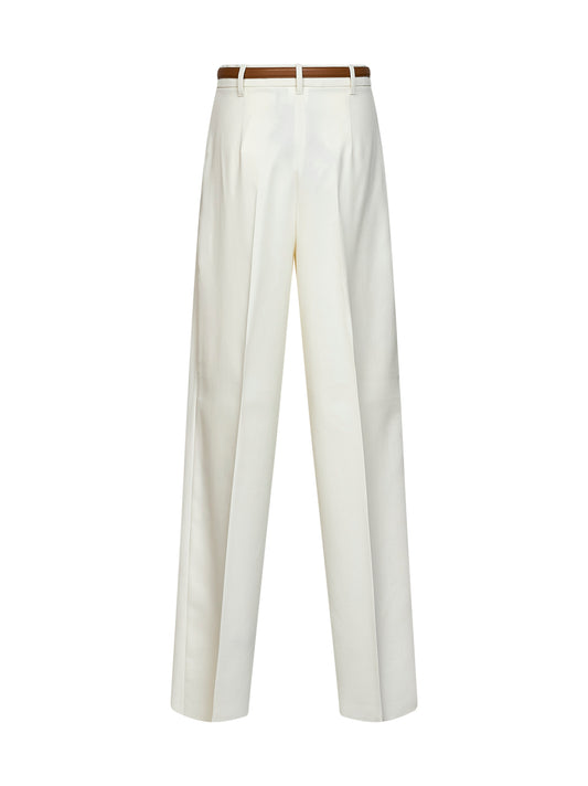 Pantaloni fluidi con cintura MSTADUNCO bianco avorio