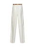 Ivory white MSTADUNCO fluid belted trousers