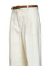 Ivory white MSTADUNCO fluid belted trousers