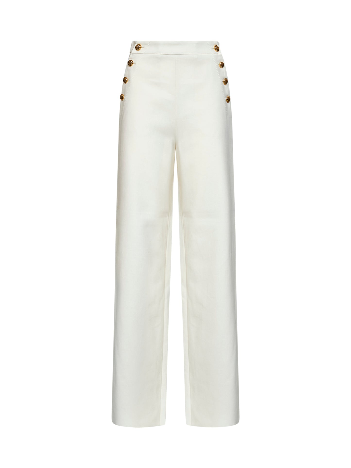 Ivory white cotton MSTBETULLA palazzo trousers