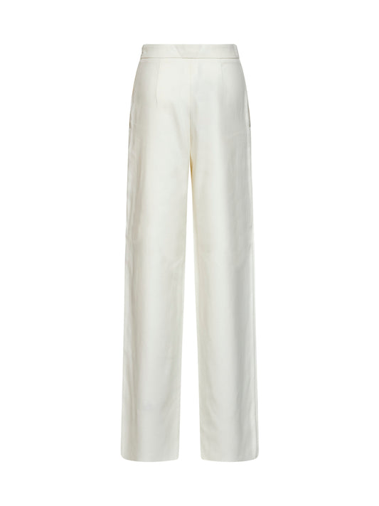 Ivory white cotton MSTBETULLA palazzo trousers