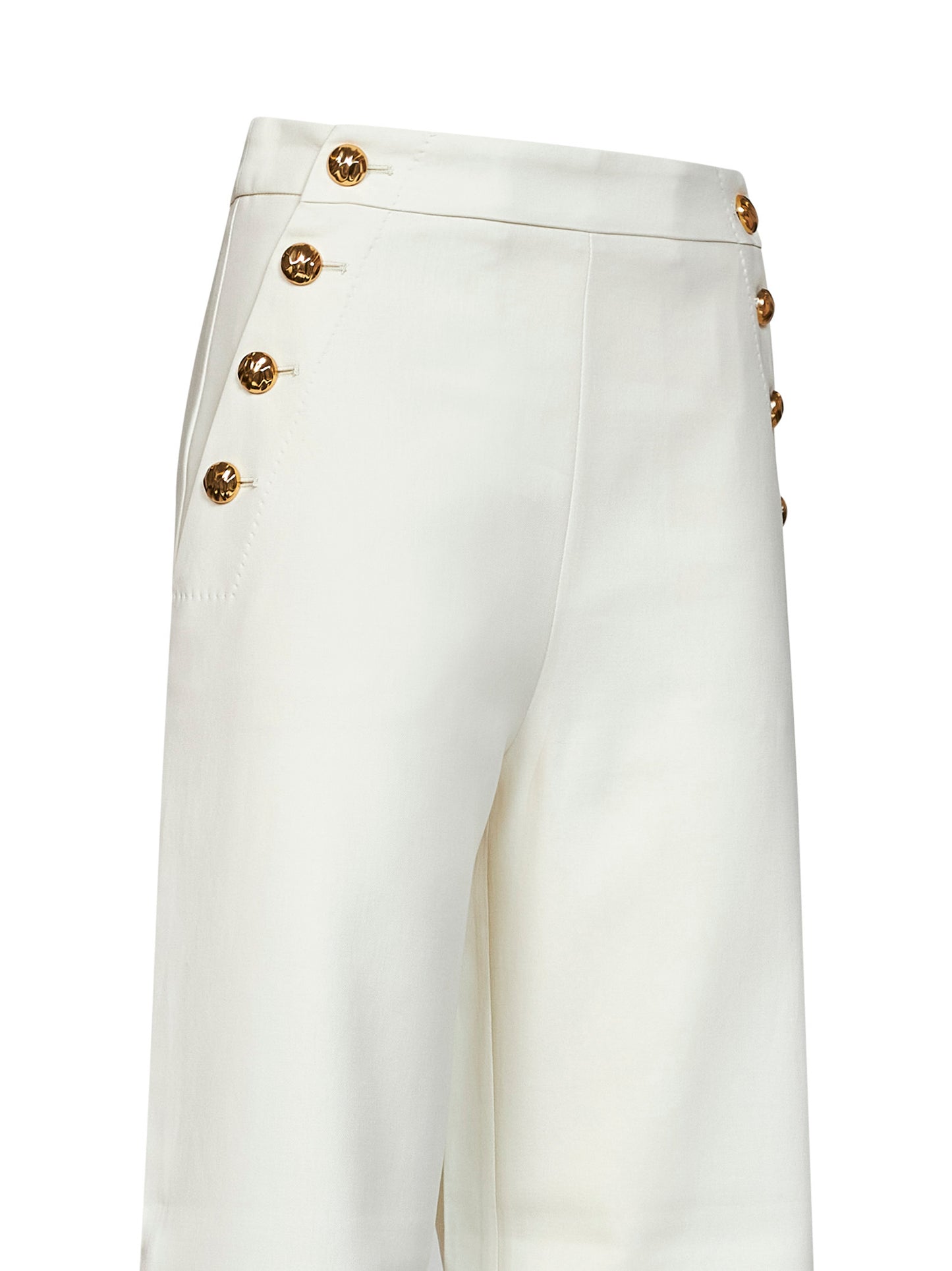 Ivory white cotton MSTBETULLA palazzo trousers