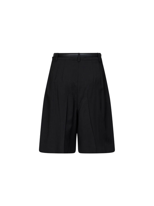 Black MSTADORNO belted Bermuda shorts