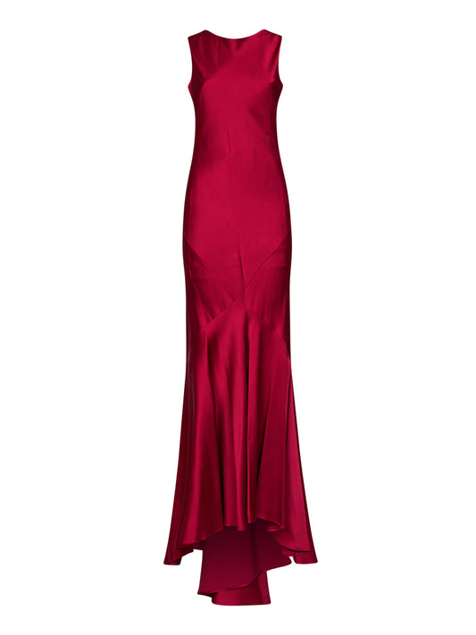 Pomegranate redenvers satin MSERUM long dress