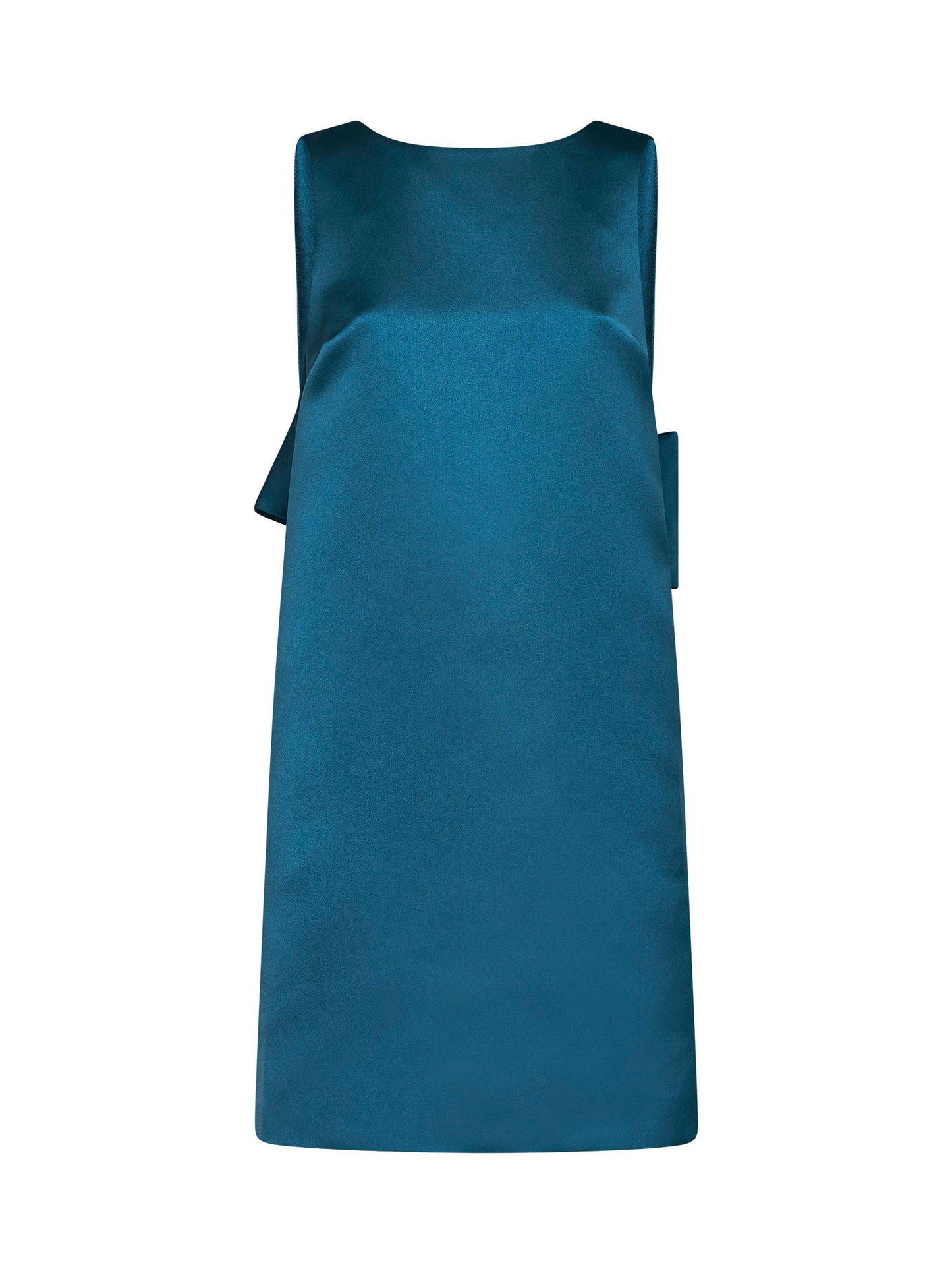 Oil green taffeta MSESCALATA short dress with bow