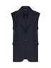 Blue chintz wool MSTQUASAR sleeveless jacket