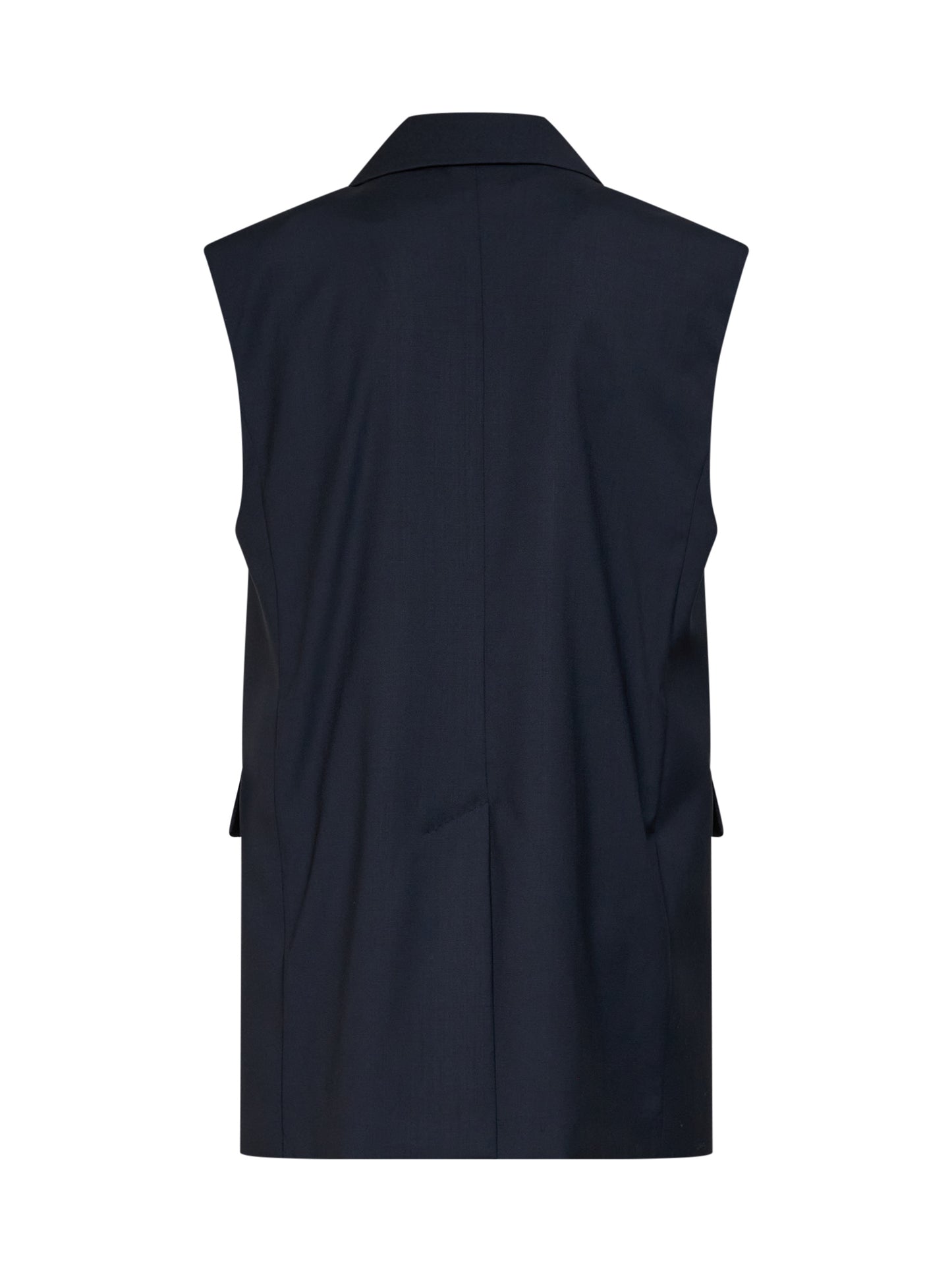 Blue chintz wool MSTQUASAR sleeveless jacket