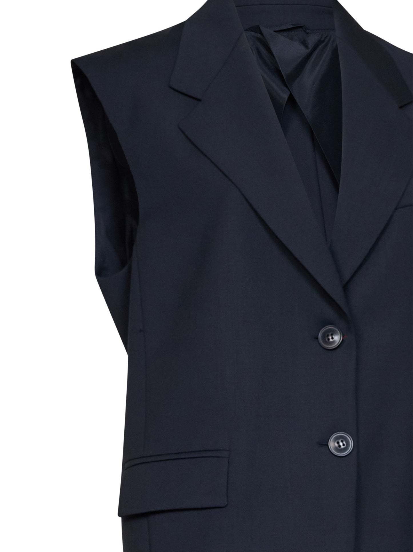 Blue chintz wool MSTQUASAR sleeveless jacket